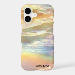 Étui iPhone à vagues holographiques fausses tendan