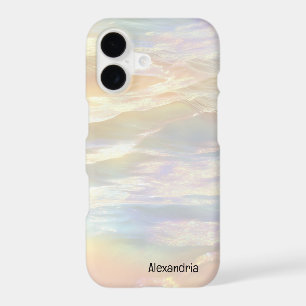 Étui iPhone à vagues holographiques fausses tendan