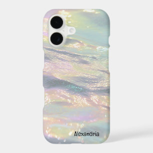 Étui iPhone à vagues holographiques fausses tendan