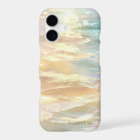 Étui iPhone à vagues holographiques fausses tendan