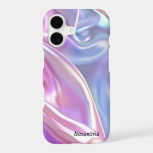 Étui iPhone à vagues holographiques fausses tendan