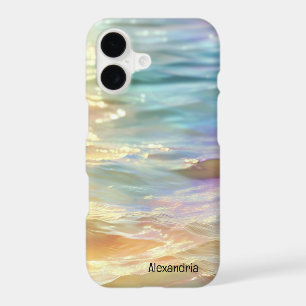 Étui iPhone à vagues holographiques fausses tendan