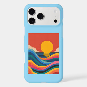 Étui iPhone Abstrait Bauhaus Vagues Océaniques Cou