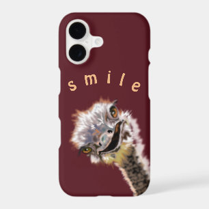 Étui iPhone Autruche Drôle et Accrocheur Sourire