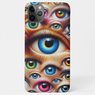 Étui iPhone aux yeux surréalistes colorés