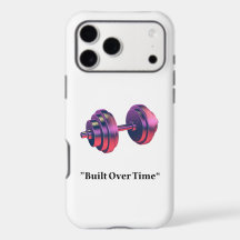 Étui iPhone avec haltère motivationnel «Construit