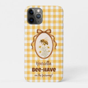 Étui iPhone Bee Gingham Jaune Pun Golf