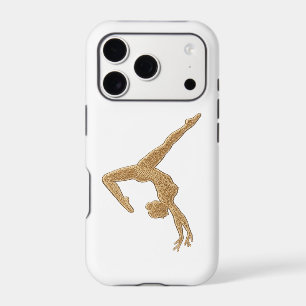 Étui iPhone Blanc Silhouette Gymnaste Dorée Flexio
