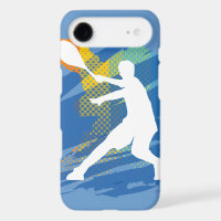Étui iphone bleu cadeau avec joueur de tennis pour