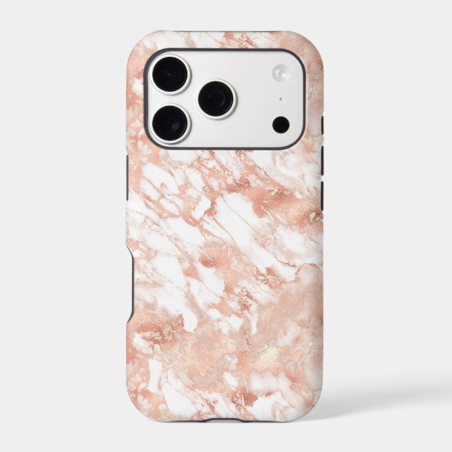 Étui iPhone Case-Mate en marbre doré rose (Verso)