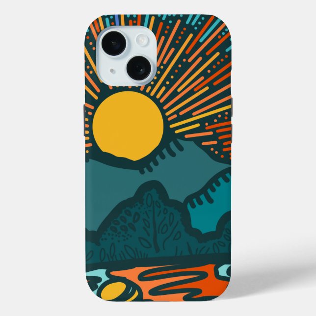 Étui iPhone Case-Mate Montagnes au coucher du sole (Verso)