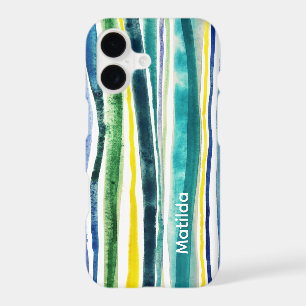 Étui iPhone Case-Mate rayures bleues et vertes