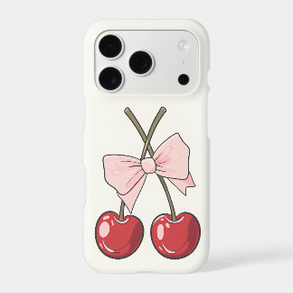 Étui iPhone Cherry Bow | Coquette Rose Mignonne