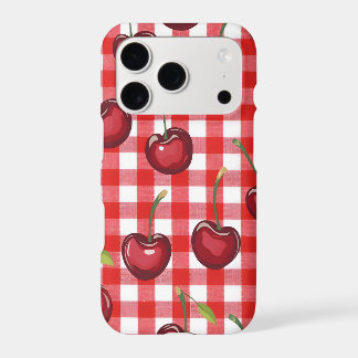 Étui iPhone Cherry Gingham | Rouge Cerise