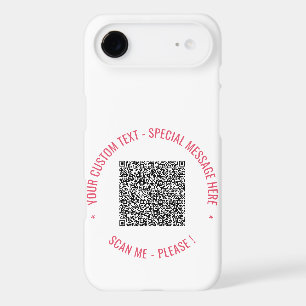 Étui iPhone Code QR et Texte Personnalisé Vos Coul