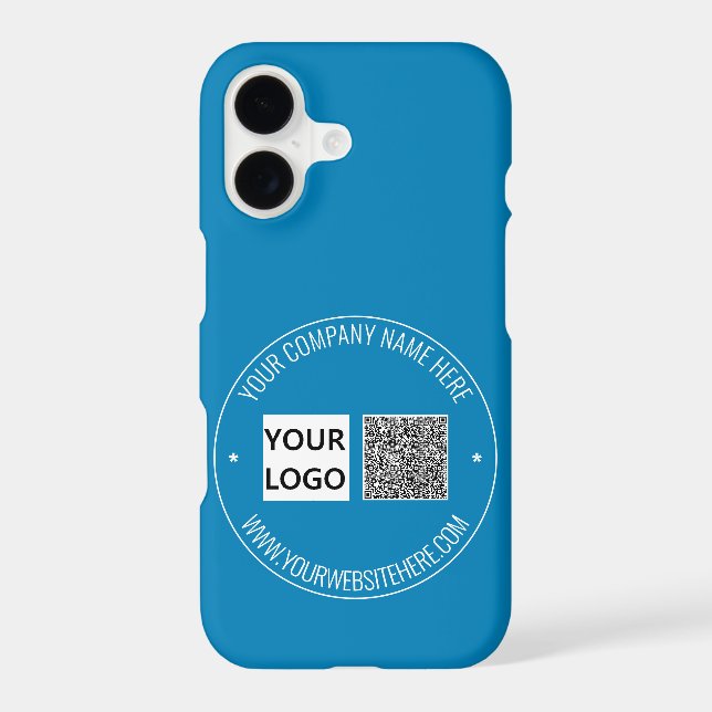 Étui iPhone Code QR, Logo et Texte - Vos Couleurs (Verso)