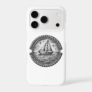 Étui iPhone compas de voilier nautique vintage – S
