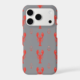 Étui iPhone côtier gris et rouge homard