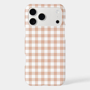 Étui iPhone couleur rétro à carreaux gingham pêche