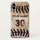 Étui iPhone de baseball personnalisé vintage résis