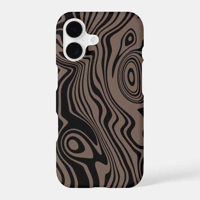 Étui iPhone Design d'Art Noir et Marron (Verso)