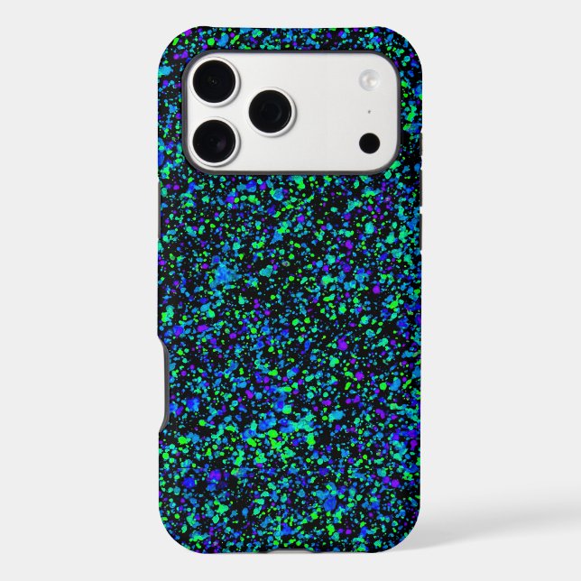 Étui iPhone - Éclaboussures bleues (Verso)