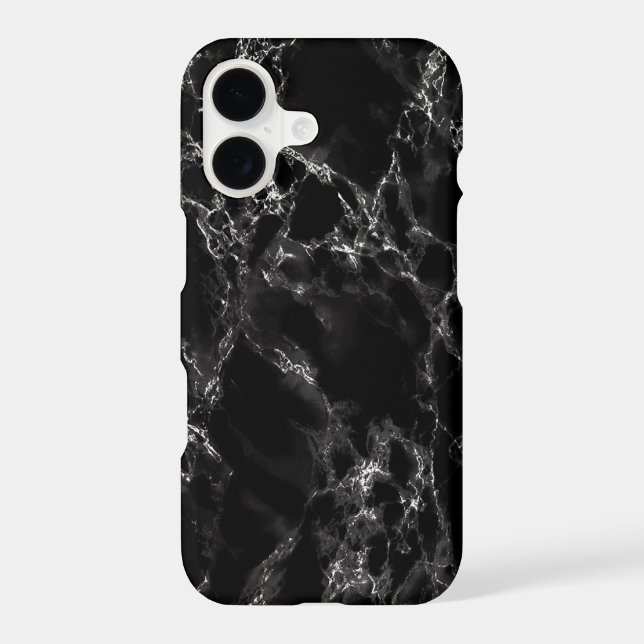 Étui iPhone en faux marbre noir (Verso)