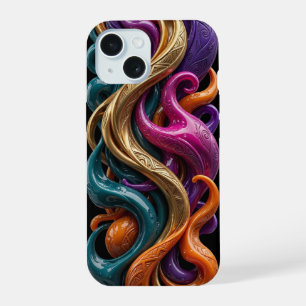 Étui iPhone en Or Cuivré Magenta Teal Bio