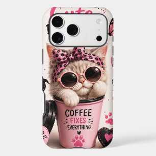 Étui iPhone esthétique pour chat à café impertinen