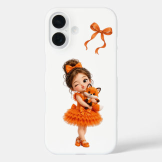 Étui iPhone Fille Renard Orange Kawaii Mignon