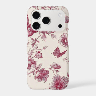 Étui iPhone Fleurs et Papillons de Bourgogne Vinta