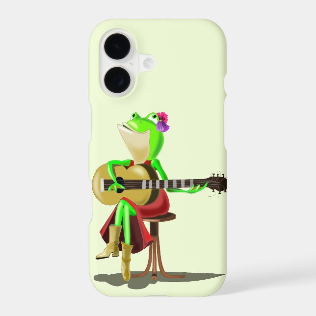 Étui iPhone Fun Frog Playing Guitar (Verso)