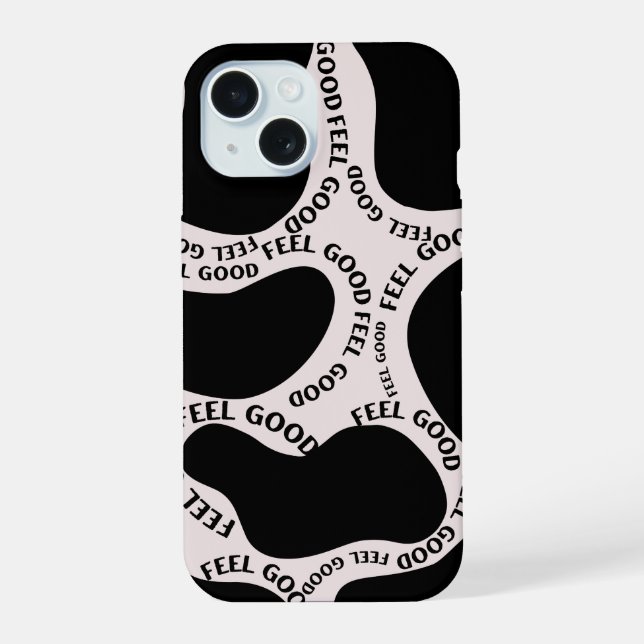 Étui iPhone 'Good Feel' Typographie Abstraite (Verso)