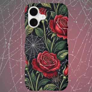 Étui iPhone gothique Roses Rouges et Toiles d'Arai