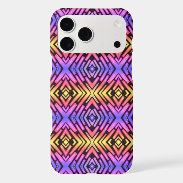 Étui iPhone Hi Tech Néon Rose Violet Jaune (Verso)