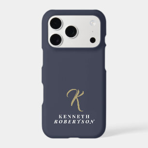 Étui iPhone homme personnalisé avec monogramme or