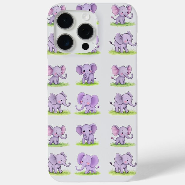 Étui iPhone/iPad bébé éléphant violet (Verso)