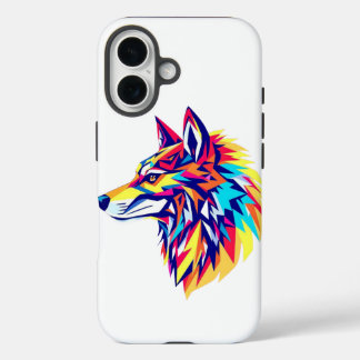 Étui iPhone / iPad Loup Géométrique Coloré