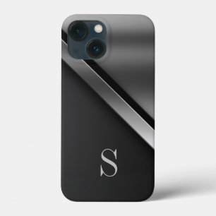 Étui iPhone / iPad Monogrammé Métal Noir