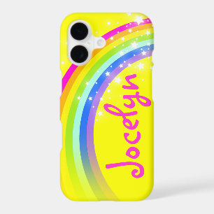 Étui iphone jaune arc-en-ciel avec 7 lettres