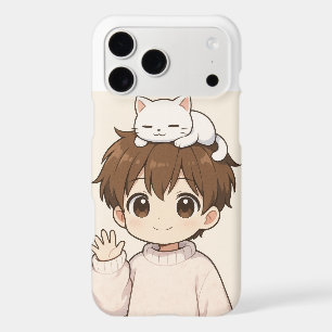 Étui iPhone Kawaii Boy & Cat