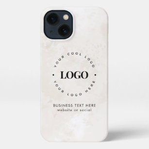 Etui iPhone 13 Logo personnalisé de l'entreprise et marbre chic t