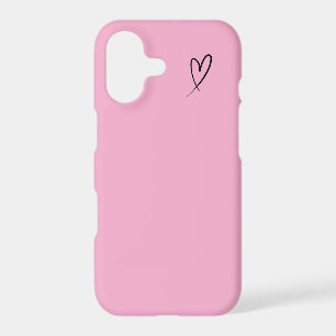 Étui iPhone Mate minimaliste kawaii cœur rose