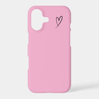 Étui iPhone Mate minimaliste kawaii cœur rose
