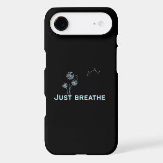 Étui Iphone Minimal Blue Glitter Just Breathe