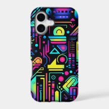 Étui iPhone motif géométrique néon des années 80 |