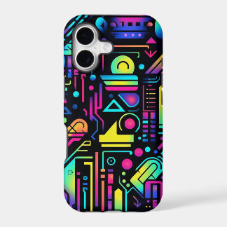 Étui iPhone motif géométrique néon des années 80 |