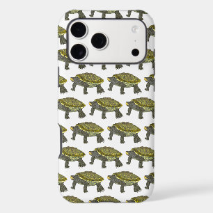 Étui iPhone - Motif Tortue diamantée (blanc)