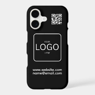 Étui iPhone noir avec code QR de marque de commerc