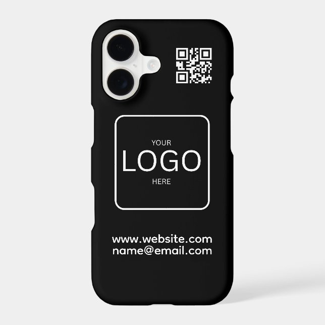 Étui iPhone noir avec code QR de marque de commerc (Verso)